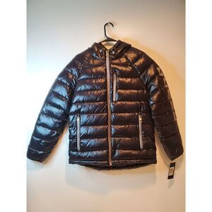 Guess Puffer Jacket Coat Men's Sz Small Black W/Arm Logo NWT NEW MSRP $225